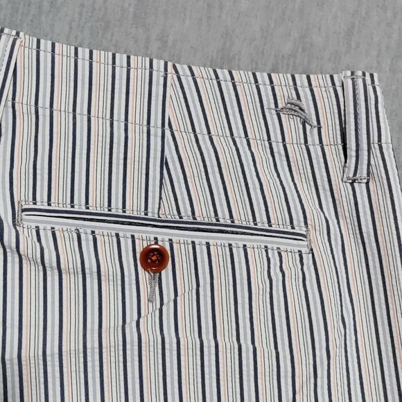 Tommy Bahama Short Men 36 Actual 40 Striped Chino Flat Front Stretch 10" Inseam - Picture 5 of 14